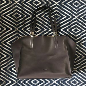 Lodis Blair Taupe East West leather satchel tote